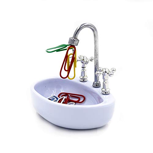Kitchen-dream Büroklammerhalter Magnetisch Holder, Badezimmer-Küche-Handwaschbecken Design-Büroklammer-Halter-Home Office Dekoration Containe -Tisch oder Schreibtisch Organizer Lustiges Briefpapier von kitchen-dream