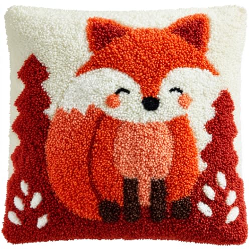 DIY Knüpfhaken Kissen Set für Anfänger Erwachsene,Knüpfteppich Bastelset 43x43cm,Einfaches Latch Hook Cushion Kit,Stilvolle Heimdekoration & Einzigartige Geschenkidee,Süßer Fuchs DIY Knüpfhaken Kissen Set für Anfänger Erwachsene,Knüpfteppich Bastelset 43x43cm,Einfaches Latch Hook Cushion Kit,Stilvolle Heimdekoration & Einzigartige Geschenkidee,Süßer Fuchs von kitphoenix