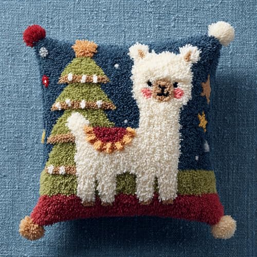 DIY Knüpfhaken Kissen Set für Anfänger Erwachsene,Knüpfteppich Bastelset 43x43cm,Einfaches Latch Hook Cushion Kit,Stilvolle Heimdekoration & Einzigartige Geschenkidee,Süßes Alpaka DIY Knüpfhaken Kissen Set für Anfänger Erwachsene,Knüpfteppich Bastelset 43x43cm,Einfaches Latch Hook Cushion Kit,Stilvolle Heimdekoration & Einzigartige Geschenkidee,Süßes Alpaka von kitphoenix