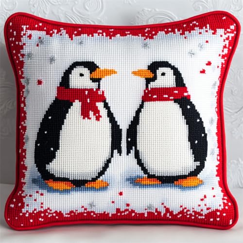DIY Knüpfkissen-Set 43x43 cm Latch Hook Kissen Kit mit Vordruck, Knüpfteppich Knüpfpackung für Anfänger,Handarbeit Kissenbezug,Geschenk für Erwachsene und Kinder,Pinguin DIY Knüpfkissen-Set 43x43 cm Latch Hook Kissen Kit mit Vordruck, Knüpfteppich Knüpfpackung für Anfänger,Handarbeit Kissenbezug,Geschenk für Erwachsene und Kinder,Pinguin von kitphoenix