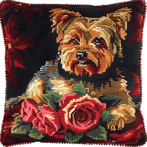 DIY Knüpfkissen-Set 43x43 cm Latch Hook Kissen Kit mit Vordruck, Knüpfteppich Knüpfpackung für Anfänger,Handarbeit Kissenbezug,Geschenk für Erwachsene und Kinder,Yorkshire-Hund DIY Knüpfkissen-Set 43x43 cm Latch Hook Kissen Kit mit Vordruck, Knüpfteppich Knüpfpackung für Anfänger,Handarbeit Kissenbezug,Geschenk für Erwachsene und Kinder,Yorkshire-Hund von kitphoenix