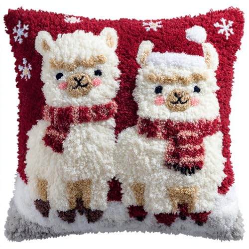 Knüpfhaken Kissen Set 43x43cm,DIY Latch Hook Kissenbezug für Anfänger & Erwachsene,Kreatives Bastelset zum Selbermachen, Heimdeko & Geschenkidee,Süßes Alpaka Knüpfhaken Kissen Set 43x43cm,DIY Latch Hook Kissenbezug für Anfänger & Erwachsene,Kreatives Bastelset zum Selbermachen, Heimdeko & Geschenkidee,Süßes Alpaka von kitphoenix