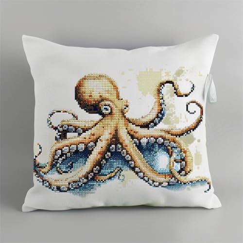 Latch Cushion DIY Knotting Set mit Werkzeug,Kreuzstich Kissen Zum Selber Machen,Knüpfkissen 43x43cm für Kinder und Erwachsene,Handarbeit Starter Kit,Oktopus Latch Cushion DIY Knotting Set mit Werkzeug,Kreuzstich Kissen Zum Selber Machen,Knüpfkissen 43x43cm für Kinder und Erwachsene,Handarbeit Starter Kit,Oktopus von kitphoenix
