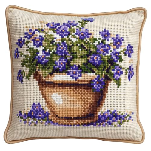 Latch Hook Cushion Kit 43x43cm für Anfänger & Erwachsene,DIY Knüpfkissen Set mit Garn & Nadel,Knüpfteppich Bastelset zum Selbermachen,Handarbeit & Deko Kissenbezug,Lila Blumenstrauß Latch Hook Cushion Kit 43x43cm für Anfänger & Erwachsene,DIY Knüpfkissen Set mit Garn & Nadel,Knüpfteppich Bastelset zum Selbermachen,Handarbeit & Deko Kissenbezug,Lila Blumenstrauß von kitphoenix