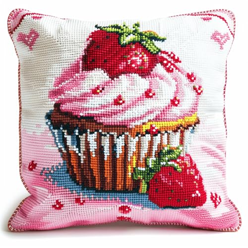 Latch Hook Kissen Kit DIY Knüpfhaken-Set für Erwachsene und Anfänger,Knüpfkissen Bezug 43x43 cm Selber Machen mit Wolle,Kreatives Bastelset für Entspannung und DIY Dekor,Cupcakes Latch Hook Kissen Kit DIY Knüpfhaken-Set für Erwachsene und Anfänger,Knüpfkissen Bezug 43x43 cm Selber Machen mit Wolle,Kreatives Bastelset für Entspannung und DIY Dekor,Cupcakes von kitphoenix