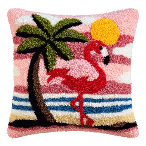 Latch Hook Kit DIY Knüpfkissen Set Zum Selbermachen mit Knüpfhaken,Bastelset für Kinder und Erwachsene,Entspannendes Handarbeit Kissen 43x43cm für Wohnkultur,Strand Roter Vogel Latch Hook Kit DIY Knüpfkissen Set Zum Selbermachen mit Knüpfhaken,Bastelset für Kinder und Erwachsene,Entspannendes Handarbeit Kissen 43x43cm für Wohnkultur,Strand Roter Vogel von kitphoenix