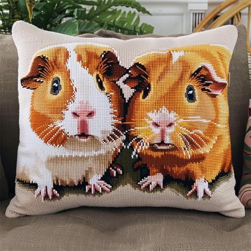 Stickset Kreuzstich Kissen Set Vorgedruckt - Stickset Anfänger Tierisches Meerschweinchen DIY Bastelset Vorgezeichnet Erwachsene zum Sticken mit Stickvorlage & Sticknadel und Stickgarn 40x40cm Stickset Kreuzstich Kissen Set Vorgedruckt - Stickset Anfänger Tierisches Meerschweinchen DIY Bastelset Vorgezeichnet Erwachsene zum Sticken mit Stickvorlage & Sticknadel und Stickgarn 40x40cm von kitphoenix