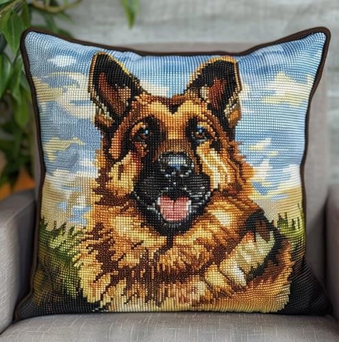 kitphoenix Diy Knüpfkissen Zum Deutscher Schäferhund, Blauer Himmelshintergrund Knüpfteppich Set 43Cmx43Cm kitphoenix Diy Knüpfkissen Zum Deutscher Schäferhund, Blauer Himmelshintergrund Knüpfteppich Set 43Cmx43Cm von kitphoenix