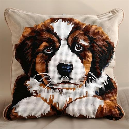 kitphoenix Knüpfen Set Kissen Hund Knüpfkissen Set für Anfänger Erwachsene oder Kinder zum Selber Knüpfen, DIY Knüpfteppich Knüpfpackung, Knüpfhaken Set 43 x 43 cm kitphoenix Knüpfen Set Kissen Hund Knüpfkissen Set für Anfänger Erwachsene oder Kinder zum Selber Knüpfen, DIY Knüpfteppich Knüpfpackung, Knüpfhaken Set 43 x 43 cm von kitphoenix