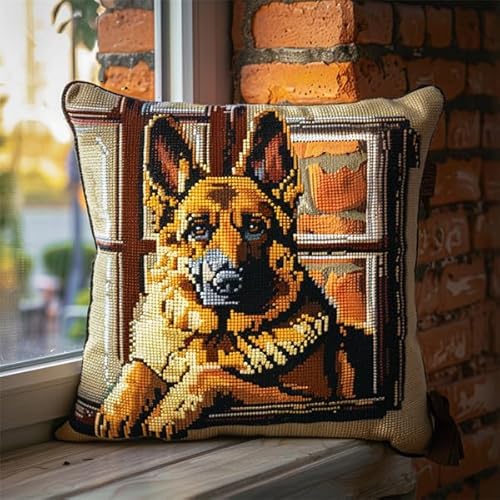 kitphoenix Kreuzstichkissen,Baumwolle,Stickset Anfänger Hund Bastelsets für Erwachsene,Stickkissen, Anfänger, Handstickerei-DIY 40x40cm kitphoenix Kreuzstichkissen,Baumwolle,Stickset Anfänger Hund Bastelsets für Erwachsene,Stickkissen, Anfänger, Handstickerei-DIY 40x40cm von kitphoenix