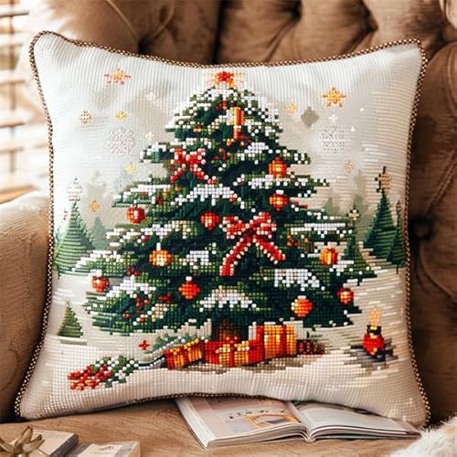 kitphoenix Kreuzstichkissen/Stickset Anfänger Kreuzstich Kissen Set Weihnachten Stickbild Vorgezeichnet Bastelsets für Erwachsene, Anfänger, Handstickerei-DIY 40x40cm kitphoenix Kreuzstichkissen/Stickset Anfänger Kreuzstich Kissen Set Weihnachten Stickbild Vorgezeichnet Bastelsets für Erwachsene, Anfänger, Handstickerei-DIY 40x40cm von kitphoenix