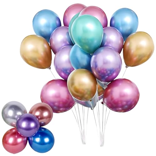 100 Stück 12,7 cm Metallic-Latex-Luftballons, Regenbogen-Party-Dekor-Set für Geburtstage/Hochzeiten, dicke, glänzende Mini-Ballons, Girlande, Bogenzubehör (mehrfarbig) 100 Stück 12,7 cm Metallic-Latex-Luftballons, Regenbogen-Party-Dekor-Set für Geburtstage/Hochzeiten, dicke, glänzende Mini-Ballons, Girlande, Bogenzubehör (mehrfarbig) von kitudaty