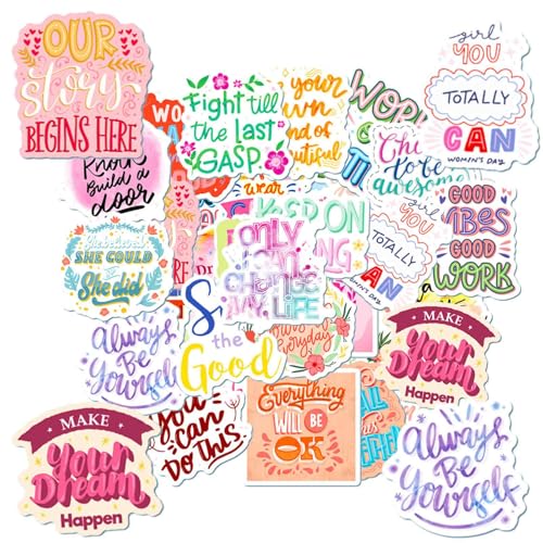 100 Stück Inspirierende Sprüche Aufkleber, Wasserfeste Vinyl Aufkleber, Motivation Sticker Set, für Frauen, Erwachsene, Kinder, Teenager, für Koffer Laptop Handy Scrapbooking Kühlschrank von kitudaty