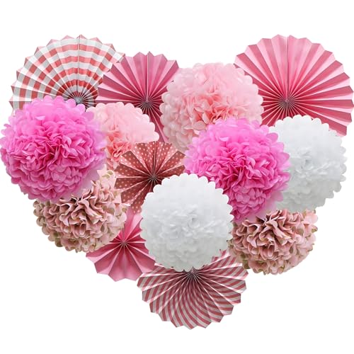 14 Stück Rosa Seidenpapier Pompoms Party Dekoration, Dekorpapier Blumenpuscheln Papier Wabenbälle Dekorpapier Kit für Festival, Karneval, Geburtstags Party, Dekorationen Taufe Party 14 Stück Rosa Seidenpapier Pompoms Party Dekoration, Dekorpapier Blumenpuscheln Papier Wabenbälle Dekorpapier Kit für Festival, Karneval, Geburtstags Party, Dekorationen Taufe Party von kitudaty