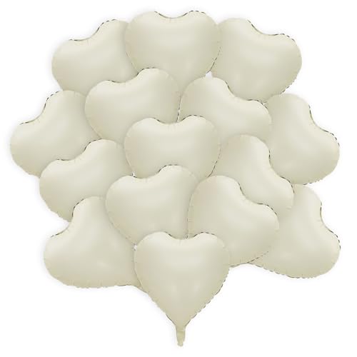 15 Stück Herz Folienballon Creme, 18 Zoll Herz Helium Luftballons, Latex Ballons mit Herzform, für Geburtstags Valentinstag Baby Dusche Jubiläum Hochzeit Brautdusche Verlobung Party Dekoration 15 Stück Herz Folienballon Creme, 18 Zoll Herz Helium Luftballons, Latex Ballons mit Herzform, für Geburtstags Valentinstag Baby Dusche Jubiläum Hochzeit Brautdusche Verlobung Party Dekoration von kitudaty
