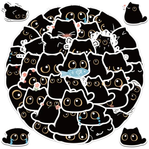 40 Stück Aufkleber Kinder, Katze Sticker Wasserfest, Süße Katzen Aufkleber, Geschenk für Kinder Teens Erwachsene Jungen, Stickers Set für Laptop, Telefon, Fahrrad, Koffer, Scrapbook von kitudaty