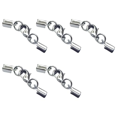 5 Stück Stahl Kettenverschluss, Lederband Kette, Karabinerverschluss, Kettenverschluss Armband Verschlüsse für Schmuckherstellung, Karabiner-Klemmverschluss für ca. 2 bis 3 mm Bänder 5 Stück Stahl Kettenverschluss, Lederband Kette, Karabinerverschluss, Kettenverschluss Armband Verschlüsse für Schmuckherstellung, Karabiner-Klemmverschluss für ca. 2 bis 3 mm Bänder von kitudaty