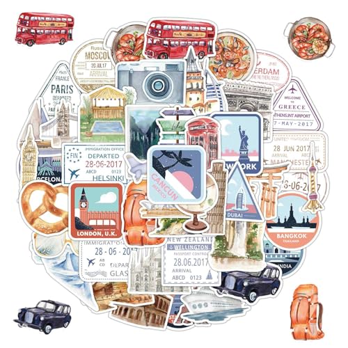 50 Stück Scrapbook Reise Stickers, Wasserfeste Funny Outdoor Reise Urlaubs Sticker, Mini-Größe, Scrapbook Journaling Zubehör, für Fotoalben, Journale, Koffer, Laptop, Auto, Skateboard 50 Stück Scrapbook Reise Stickers, Wasserfeste Funny Outdoor Reise Urlaubs Sticker, Mini-Größe, Scrapbook Journaling Zubehör, für Fotoalben, Journale, Koffer, Laptop, Auto, Skateboard von kitudaty