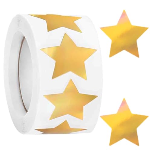 500 Stück Gold Sterne Aufkleber, Motivation Stern-Aufkleber, 2,5cm Klein Selbstklebende Sterne Etiketten, Weihnachts Star Sticker, Belohnungsaufkleber Deko, Motivation Aufkleber für Lehrer Eltern von kitudaty