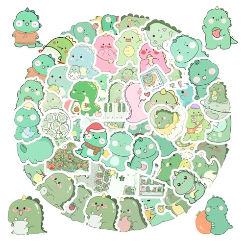 Dinosaurier Aufkleber Set für Kinder, 50 Stück Dinosaurier Aufkleber Wasserfest, Süße PVC Sticker, Sticker für Jungen Mädchen, Dinosaurier Stickers für Laptop, Telefon, Fahrrad, Koffer, Scrapbook von kitudaty