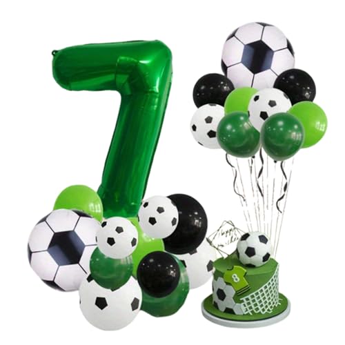 Fußball Luftballons 7 Geburtstag Dekorationen für Jungen, Fußball Serie Latex Ballons, Schwarz Grün Weiß Ballons für Fußball Sport Thema Party Supplies Fußball Luftballons 7 Geburtstag Dekorationen für Jungen, Fußball Serie Latex Ballons, Schwarz Grün Weiß Ballons für Fußball Sport Thema Party Supplies von kitudaty