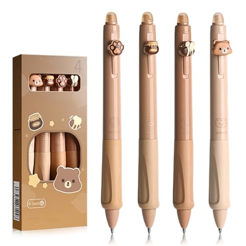 Radierbarer Kugelschreiber Stifte Set, 4 Stück Blau Kugelschreiber, Kugel am Ende zum Entfernen der Tinte, Einziehbare Tintenroller, Durchmesser der Mine 0,5, Studenten Geschenk Schulsachen von kitudaty