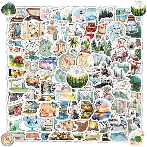 Reisen im Freien Sticker Set, 100 Stück Reiseaufkleber, Scrapbook Stickers, Reiseaufkleber in Mini-Größe für Laptop, Skateboard, Gepäck, Auto Motorrad, MacBook, iPad, mehr und Kartengestaltung Reisen im Freien Sticker Set, 100 Stück Reiseaufkleber, Scrapbook Stickers, Reiseaufkleber in Mini-Größe für Laptop, Skateboard, Gepäck, Auto Motorrad, MacBook, iPad, mehr und Kartengestaltung von kitudaty