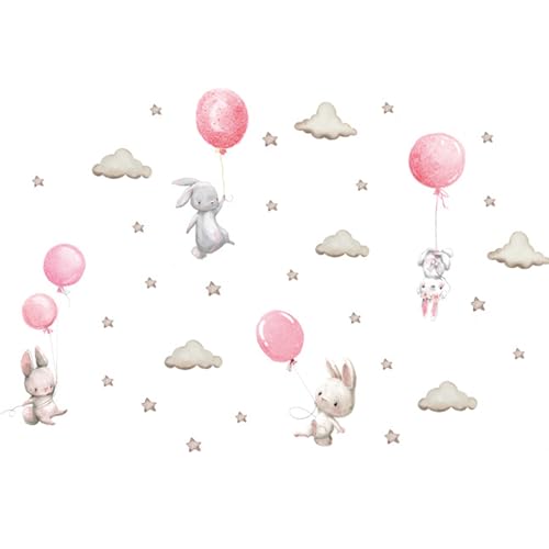 Wandtattoo Wolken Sterne Hasen Luftballons, 1 Stück Wandtattoo Kinderzimmer Mädchen, Tapete Kinderzimmer, Fototapete Kinderzimmer, für Babyzimmer Wohnzimmer Schlafzimmer Fenster Wanddekoration Wandtattoo Wolken Sterne Hasen Luftballons, 1 Stück Wandtattoo Kinderzimmer Mädchen, Tapete Kinderzimmer, Fototapete Kinderzimmer, für Babyzimmer Wohnzimmer Schlafzimmer Fenster Wanddekoration von kitudaty