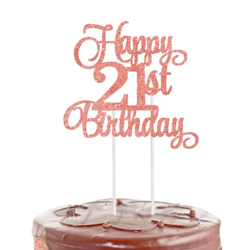 Wunderschöner 21-jähriger Roségold-Geburtstagskuchenaufsatz – der Tortenaufsatz ist eine doppelseitige glitzernde Dekoration für die Kuchenoberflächenschicht, die für Geburtstagsfeiern und Wunderschöner 21-jähriger Roségold-Geburtstagskuchenaufsatz – der Tortenaufsatz ist eine doppelseitige glitzernde Dekoration für die Kuchenoberflächenschicht, die für Geburtstagsfeiern und von kitudaty