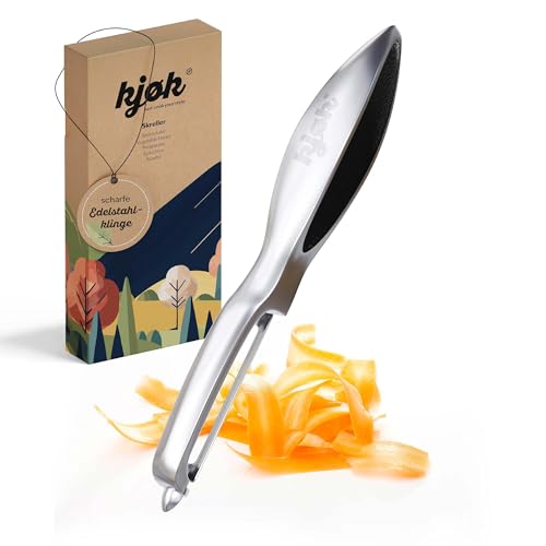 kjøk Premium Sparschäler scharfe Edelstahl Klinge und rutschfester Griff - schmaler Profi-Gemüseschäler zum präzisen Schälen - innovativer Küchenhelfer Pendelschäler rostfrei Muttertagsgeschenk kjøk Premium Sparschäler scharfe Edelstahl Klinge und rutschfester Griff - schmaler Profi-Gemüseschäler zum präzisen Schälen - innovativer Küchenhelfer Pendelschäler rostfrei Muttertagsgeschenk von kjøk