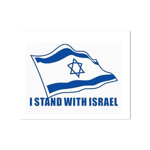 Aufkleber mit israelischer Flagge, Motiv: "I Stand with Israelische Flaggen", für die Stoßstange, wasserdicht, Vinyl, matt, für Auto, 10 Stück Aufkleber mit israelischer Flagge, Motiv: "I Stand with Israelische Flaggen", für die Stoßstange, wasserdicht, Vinyl, matt, für Auto, 10 Stück von kkiuop