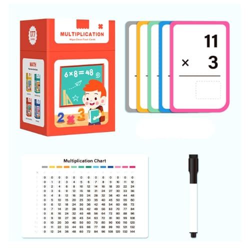 Erasable Mathe-Addition, Subtraktion, Multiplikation & Division Lernkarten – für Kinder ab 3 Jahren, beschichtetes Lernen, progressiv von kkiuop