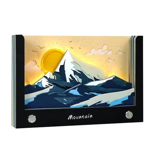 Hochwertiger 3D-Notizblock, Motiv: Schnee und Berg und Sonnenaufgang, versteckter handzerrissener Papierblock, Notizblock, Notizblock, Bastelbedarf, Memo-Papierblock Hochwertiger 3D-Notizblock, Motiv: Schnee und Berg und Sonnenaufgang, versteckter handzerrissener Papierblock, Notizblock, Notizblock, Bastelbedarf, Memo-Papierblock von kkiuop