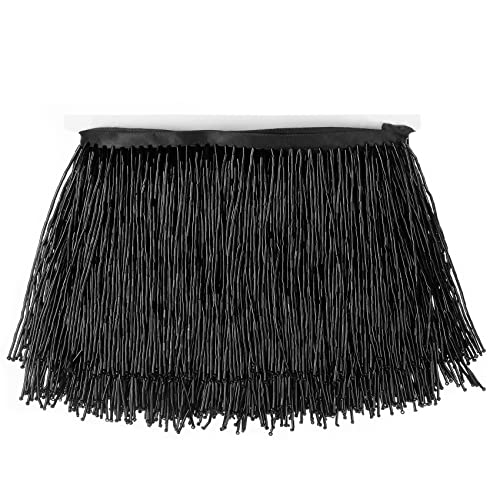 Perlen-Fransenborte, Band, Quasten, Fransenborte, 15,2 cm breit, 2 m lang, zum Basteln, für Kleidung, Dekoration (schwarz) von kksacccn