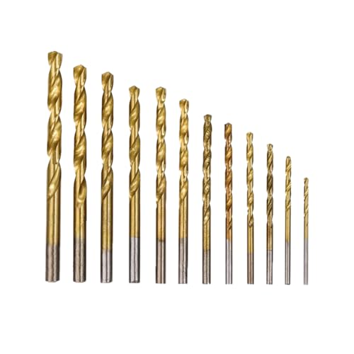 13-teiliges Bohrer-Set, Metallbohrer, metrisch, Hochgeschwindigkeitsstahl, Titan-Bohrer-Set zum Bohren von Holz, Metall und Kunststoff 13-teiliges Bohrer-Set, Metallbohrer, metrisch, Hochgeschwindigkeitsstahl, Titan-Bohrer-Set zum Bohren von Holz, Metall und Kunststoff von klahh
