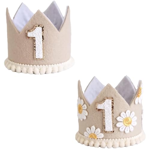 klahh 2 x Geburtstagskrone, Dekoration für Jungen und Mädchen, Geschenk zur ersten Feier klahh 2 x Geburtstagskrone, Dekoration für Jungen und Mädchen, Geschenk zur ersten Feier von klahh