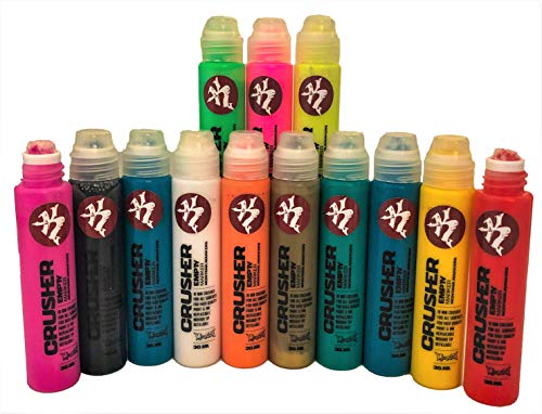 klamottenstore Graffiti Stifte Squeezer Marker Kunst Hobby Gestaltung farbintensiv hochdeckend permanent wasserfest einzeln wiederbefüllbar mit austauschbarer Mine 30ml Inhalt (Katrins-grün) von Benzisun
