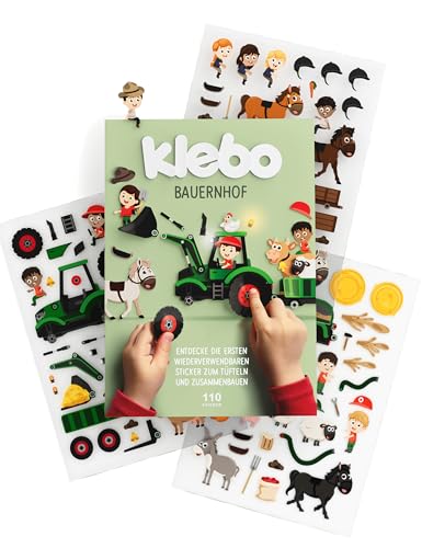 klebo | Bauernhof | Das erste Stickerbuch für Kinder zum Tüfteln, Bauen & Kombinieren - Wiederverwendbares Stickerspiel - Screenfreier Spielspaß - Perfekt für Reisen, zuhause & als Geschenk klebo | Bauernhof | Das erste Stickerbuch für Kinder zum Tüfteln, Bauen & Kombinieren - Wiederverwendbares Stickerspiel - Screenfreier Spielspaß - Perfekt für Reisen, zuhause & als Geschenk von klebo