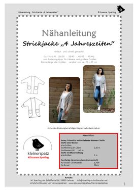 Strickjacke 4 Jahreszeiten von kleinerspatz