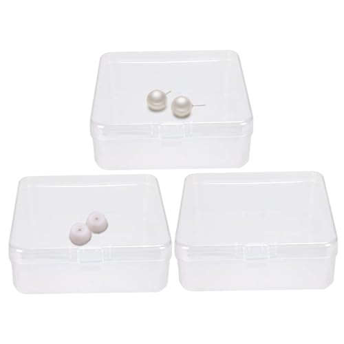 3pcs kleine Plastikbox, 3.4x3.4x1 Klarer Klärententeilungsorganisator mit Deckel Minimalist und staubdestellter Handwerkspeicher für Ohrhörer, Perlen, Garne, Bänder, Fishhook, Seife, ETCBox 3pcs kleine Plastikbox, 3.4x3.4x1 Klarer Klärententeilungsorganisator mit Deckel Minimalist und staubdestellter Handwerkspeicher für Ohrhörer, Perlen, Garne, Bänder, Fishhook, Seife, ETCBox von klxgMM
