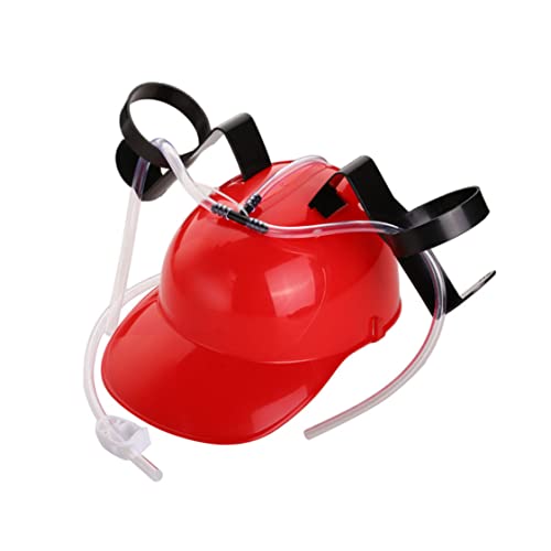 klxgMM Guzzler -Trinkhelm Dose Trinker Hut Cap mit Stroh für das Party -Fußballspiel Halloween Weihnachtsfun (rot) Bier von klxgMM