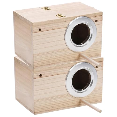 klxgMM Sittich-Nistkasten aus Holz, 2 Stück, 20,3 x 12,7 x 12,7 cm, Nymphensittich-Nistkasten mit Tür, Sitzstange und zu öffnendem Deckel, natürliches stabiles Vogelhaus für Käfigbox klxgMM Sittich-Nistkasten aus Holz, 2 Stück, 20,3 x 12,7 x 12,7 cm, Nymphensittich-Nistkasten mit Tür, Sitzstange und zu öffnendem Deckel, natürliches stabiles Vogelhaus für Käfigbox von klxgMM
