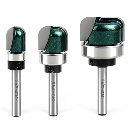 Knoweasy 3-teiliges Fräser-Bit-Set mit 1/4-Zoll-Schaft, Hartmetallbestückte Rundspitzen-Bits mit Kugellagern für Saftrillen, inklusive 1/2, 3/4 und 1-1/8 Zoll Größen für Holzbearbeitung Knoweasy 3-teiliges Fräser-Bit-Set mit 1/4-Zoll-Schaft, Hartmetallbestückte Rundspitzen-Bits mit Kugellagern für Saftrillen, inklusive 1/2, 3/4 und 1-1/8 Zoll Größen für Holzbearbeitung von knoweasy
