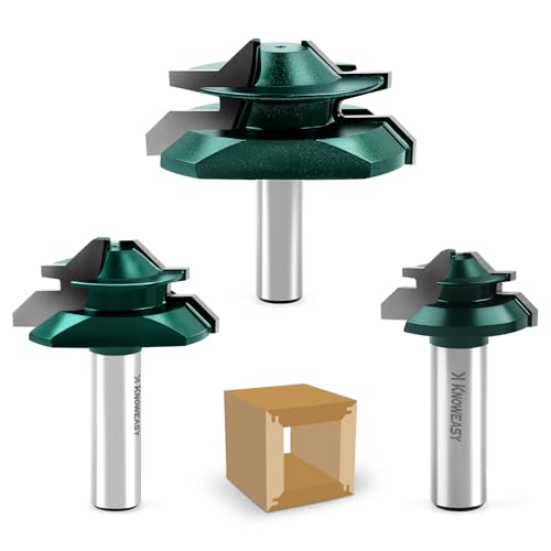 Knoweasy 45-Grad-Gehrungsfräser-Set mit 1/2-Zoll-Schaft, 3-teiliges Set für Holzbearbeitung, inklusive 1/2, 3/4 und 2,5 cm Schnitthöhe, professionelles Schreinerwerkzeug für perfekte Gehrungsgelenke Knoweasy 45-Grad-Gehrungsfräser-Set mit 1/2-Zoll-Schaft, 3-teiliges Set für Holzbearbeitung, inklusive 1/2, 3/4 und 2,5 cm Schnitthöhe, professionelles Schreinerwerkzeug für perfekte Gehrungsgelenke von knoweasy