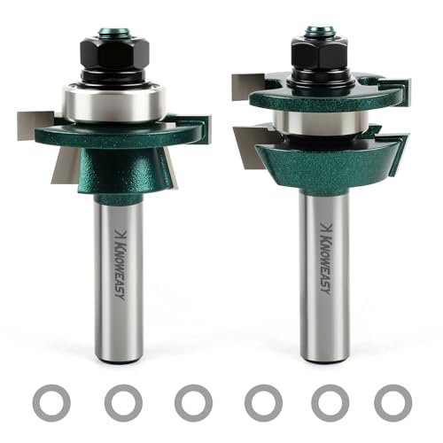 Knoweasy Shaker Style Rail and Styles Router Bit Set with 1/2 Inch Shank, Professional Carbide Nut&Groove Cutters for Cabinet Doors and Woodworking Projects, Includes Matching Profile Bits Knoweasy Shaker Style Rail and Styles Router Bit Set with 1/2 Inch Shank, Professional Carbide Nut&Groove Cutters for Cabinet Doors and Woodworking Projects, Includes Matching Profile Bits von knoweasy