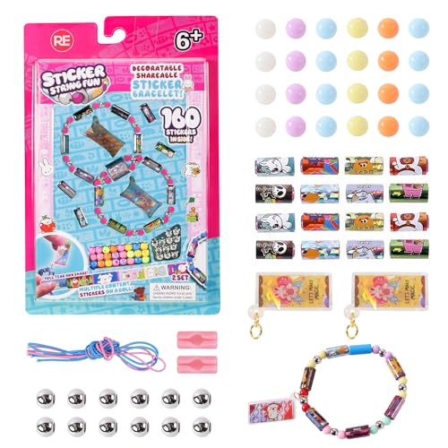 kodivenj Armbänder mit Aufklebern,Stickerarmband,Aufkleberarmband mit 160 Stickern & 36 Perlen und Accessoires für DIY Armbänder & Ketten kodivenj Armbänder mit Aufklebern,Stickerarmband,Aufkleberarmband mit 160 Stickern & 36 Perlen und Accessoires für DIY Armbänder & Ketten von kodivenj