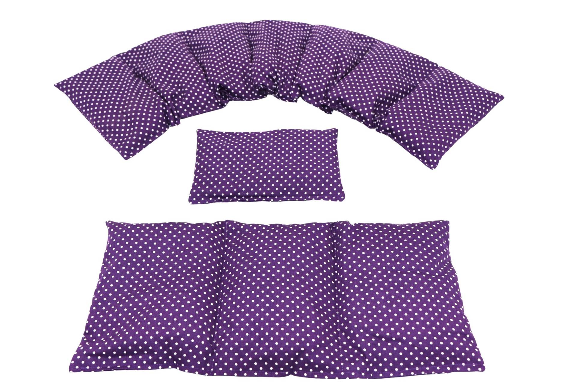 7 Kammer 3 Er Set 66 X17 cm " Lila Kleine Punkte Kirschkernkissen 6 Designs Körnerkissen Wärmekissen Xxl Weizen Dinkel Raps Trauben 7 Kammer 3 Er Set 66 X17 cm " Lila Kleine Punkte Kirschkernkissen 6 Designs Körnerkissen Wärmekissen Xxl Weizen Dinkel Raps Trauben von koernerkissen