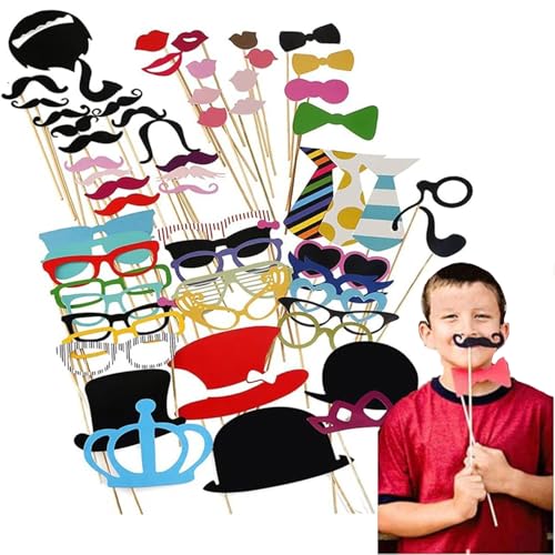 59-teiliges Fotobox Accessoires Set – Lustige Foto Requisiten für Hochzeiten, Partys, Geburtstage und Events – Fotokabinen Zubehör für kreative und unvergessliche Erinnerungen 59-teiliges Fotobox Accessoires Set – Lustige Foto Requisiten für Hochzeiten, Partys, Geburtstage und Events – Fotokabinen Zubehör für kreative und unvergessliche Erinnerungen von kofihety