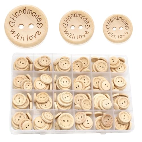Holzknöpfe 150 Stück – Runde Naturholz Knöpfe für Basteln & Nähen, DIY Dekoration, Kinderhandwerk – 2-Loch Holzknöpfe Set, Ø 15mm, Unbehandelt zum Bemalen & Verzieren Holzknöpfe 150 Stück – Runde Naturholz Knöpfe für Basteln & Nähen, DIY Dekoration, Kinderhandwerk – 2-Loch Holzknöpfe Set, Ø 15mm, Unbehandelt zum Bemalen & Verzieren von kofihety