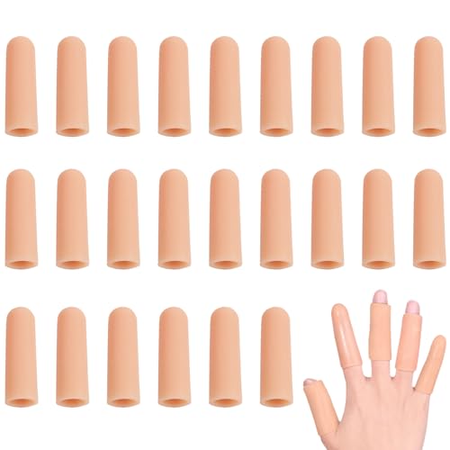 kofihety 24 Stück Fingerschutz Silikon Gel Fingerhülsen – Weiches, Flexibles Silikon – Schützt vor Verletzungen – Perfekt für Sport und Arbeit von kofihety
